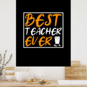 Poster Coffee Art Meilleur Enseignant Jamais (Cuisine)