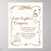 Poster Coffee Baby is Brewing Late Night Diapers Sign (Devant)