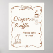 Poster Coffee Baby is Brewing Shower Diaper Raffle Sign (Devant)