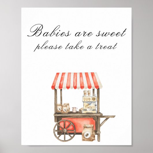 Poster Coffee baby shower - Babies are sweet (Devant)