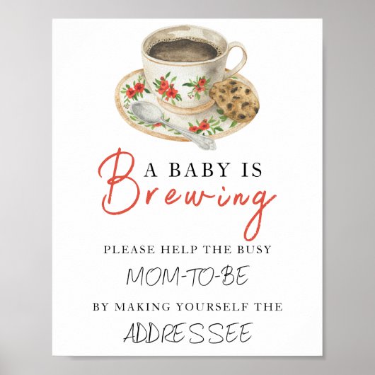 Poster Coffee baby shower - Help the Busy Mom-to-Be (Devant)