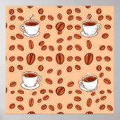 Poster Coffee Beans Cups Cozy Pattern (Devant)