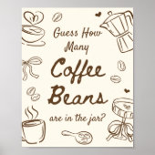 Poster Coffee Bridal Shower Guess How Many Coffee Beans (Devant)