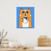 Poster Coffee Cat Wired Kitty (Cuisine)
