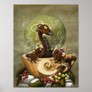 Poster Coffee Dragon 11x14 (4x6 and up)