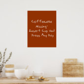 Poster Coffee.exe manquant- humour de l'ordinateur Geek (Cuisine)