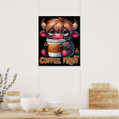 Poster Coffee First Coffee Lover Gifts  (Cuisine)
