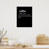 Poster Coffee Funny Dictionnaire Définition (Cuisine)