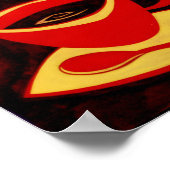 Poster COFFEE HOUR /Red Yellow Coffee Cup and Coffeepot (Coin)