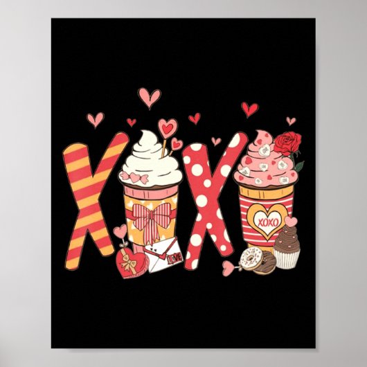 Poster Coffee Is My Valentine Funny Teacher Coffee Lover (Devant)