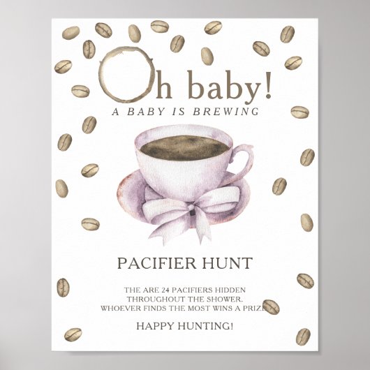 Poster COFFEE - jeu de chasse à l'apaisant pour bébé (Devant)