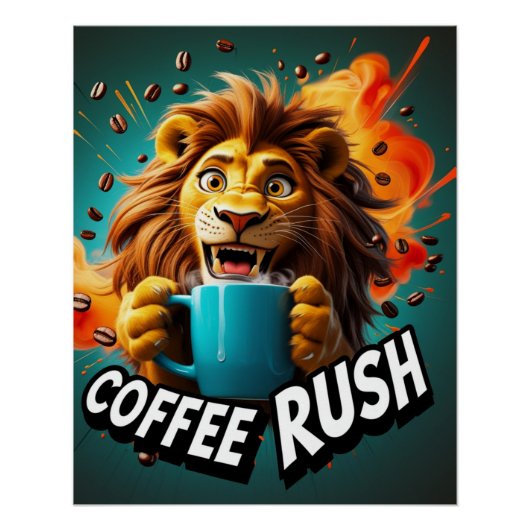 Poster Coffee Rush Lion (Devant)