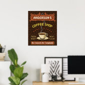 Poster Coffee shop with Mug Create Your Own Personalized (Bureau à domicile)