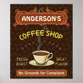 Poster Coffee shop with Mug Create Your Own Personalized (Devant)