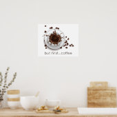 Poster Coffee Splash mais premier café dire (Cuisine)