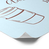 Poster Coffee Theme Blue Bow Cafe Bebe Boy Baby Shower (Coin)