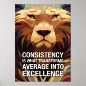 Poster Cohérence Lion Motivational Citations (Devant)