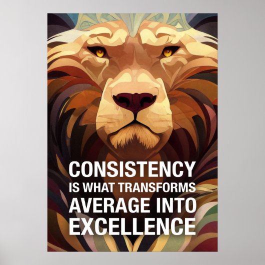 Poster Cohérence Lion Motivational Citations (Devant)