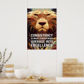 Poster Cohérence Lion Motivational Citations (Cuisine)