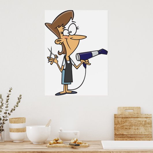 Poster Coiffeur Avec Ciseaux (Cuisine)