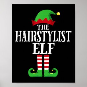 Poster Coiffeur Elf Correspondant Famille Groupe Noël Pa