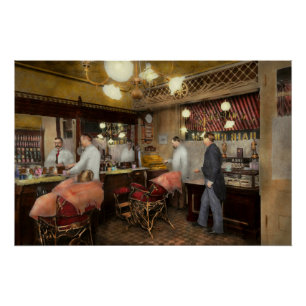 Poster Coiffeur - L.C. Wiseman Barbershop, NY 1895