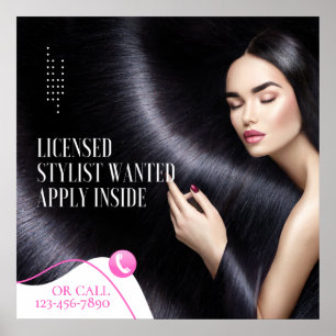 Poster Coiffeur licencié personnalisé recherché Postuler 