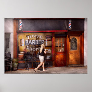 Poster Coiffeur - raseur-coiffeur - heure pour une coupe