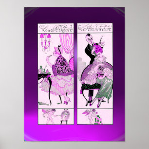 POSTER COIFFEUR ,SALON DE BEAUTÉ DE MODE ARTISTE DE MAQUI
