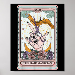 Poster Coiffeur Tarot Card gothique Coiffeur Salon Ha