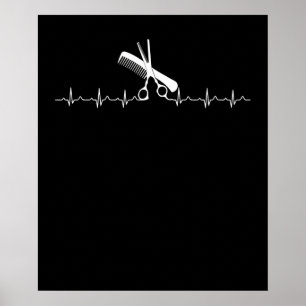 Poster Coiffeurs Heartbeat Love Coiffeur