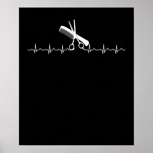 Poster Coiffeurs Heartbeat Love Coiffeur (Devant)