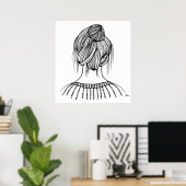 Poster Coiffeuse fille mignonne (Bureau à domicile)