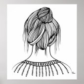 Poster Coiffeuse fille mignonne (Devant)