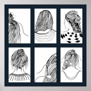 Poster Coiffeuse fille mignonne