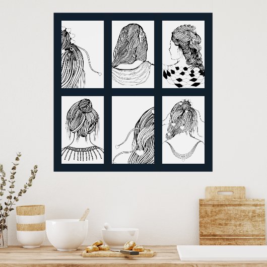 Poster Coiffeuse fille mignonne (Cuisine)