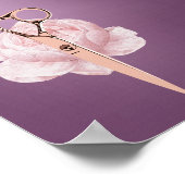 Poster Coiffeuse Stylo Rose Gold Ciseau Fleur violet Salo (Coin)