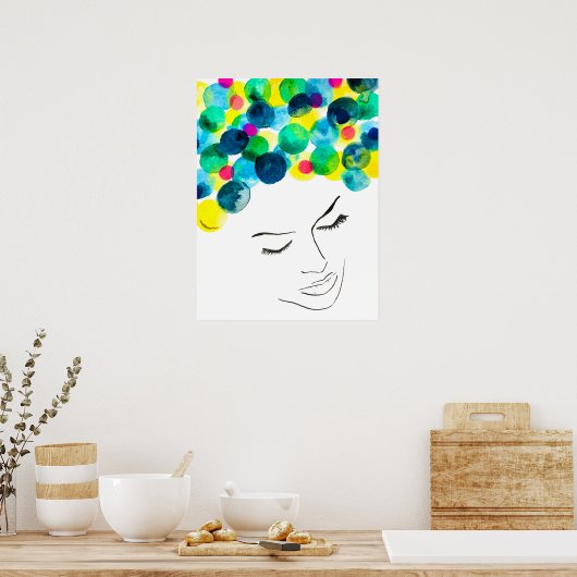 Poster Coiffure de bulle psychédélique (Cuisine)