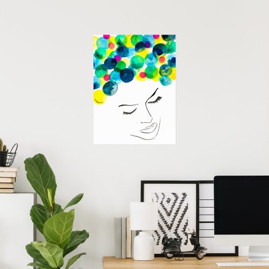 Poster Coiffure de bulle psychédélique (Bureau à domicile)