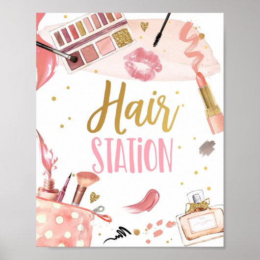 Poster Coiffure Spa Party Maquillage Glamor Anniversaire (Devant)