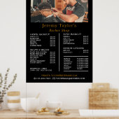 Poster Coiffure tendance, Barbiers pour hommes Tarifs (Cuisine)