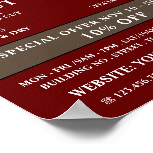 Poster Coiffures, Barbiers Hommes Publicité (Coin)