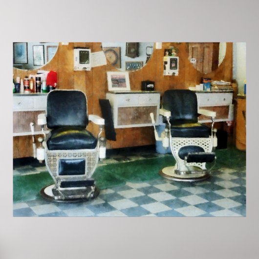 Poster Coin Barber deux chaises (Devant)