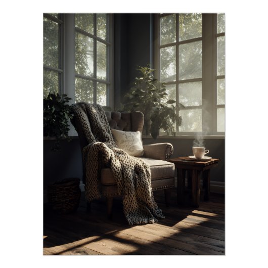 Poster Coin Chaise Longue Ensoleillé Cosy (Devant)