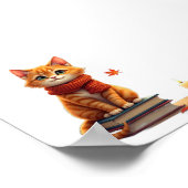 Poster Coin lecture confortable de chat d'automne Illustr (Coin)