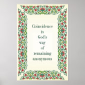 Poster Coincidence is God's way of remaining anonymous (Devant)