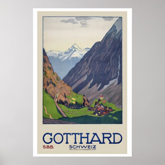 Poster Col du Saint-Gothard Suisse (Devant)