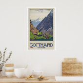 Poster Col du Saint-Gothard Suisse (Cuisine)