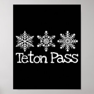 Poster col Teton wyoming skieur ski ski fausses neiges