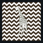 Poster Cola Safari Chevron avec la Giraffe d'Art Pop<br><div class="desc">Mod Chevron motif dans la palette de couleurs Safari Moods d'Emporio Moffa,  avec la girafe pop art sur un côté.</div>